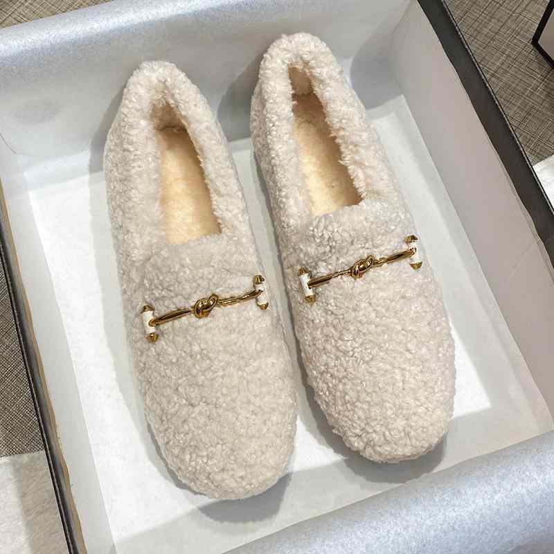 レディース シューズ 秋冬 モコモコ ファー 厚底 起毛 綿素材 暖か 履き心地 軽量 大きめサイズ 日常使い 通勤 通学 アウトドア 室内履き