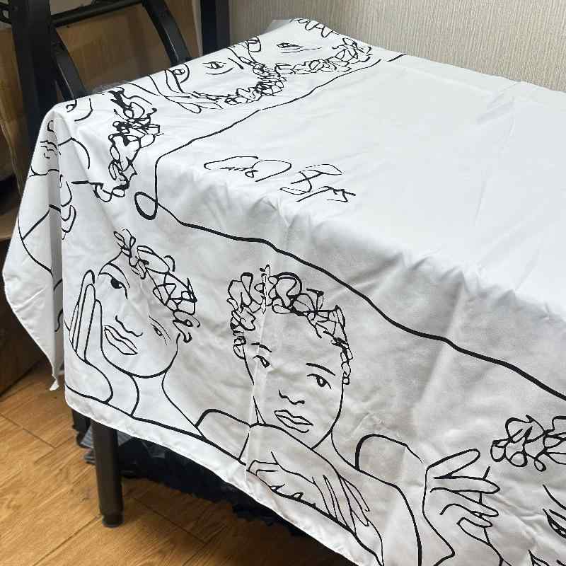 テーブルクロス 家庭用 スケッチ柄 シンプル 防水 レトロ フレンチスタイル 食卓布 ティーテーブルクロス メンテナンスフリー デコレーション布