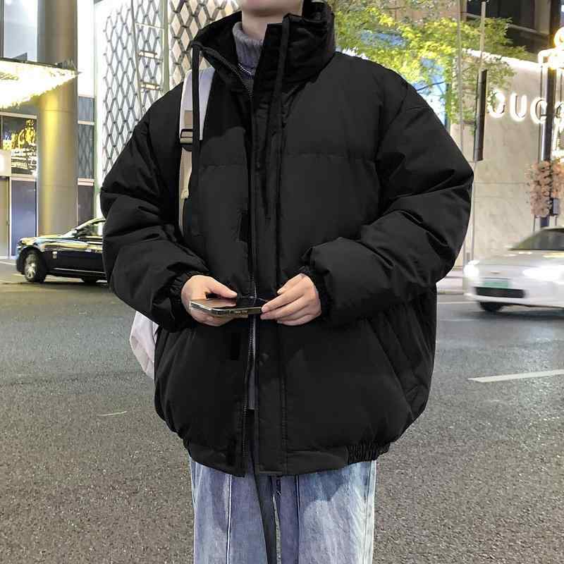 秋冬 男女兼用 スタンドカラー 綿 ダウンコート ゆったり 厚手 シンプル 合わせやすい 大きめサイズ 日常使い 暖か 軽量 再生繊維 ミックス