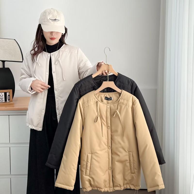 秋冬 レディース 大きいサイズ コート シンプル ファッション カジュアル ラウンドネック 百搭 綿素材 吸湿速乾 軽量 接触冷感