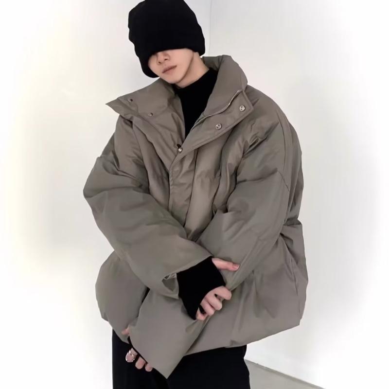 メンズ コート 秋冬 ゆったり スタンドカラー 韓国風 シンプル カジュアル 綿入れ ルーズフィット 男女兼用 日常使い 暖かアウター 軽量 保温 デイリーウェア ストリートファッション