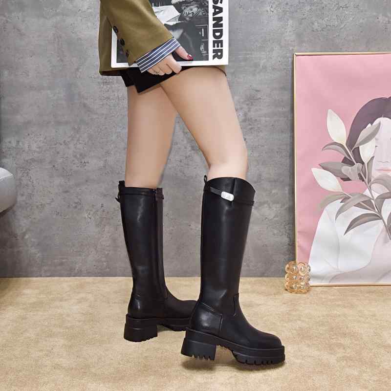 ロングブーツ レディース 秋冬 本革 厚底 高筒 膝上 分かりやすい 雅びやか 雅びやか ミニマル 御前上等感 踵 プラットホーム 通い 日常使い走り 今めかしい 流行り物品目