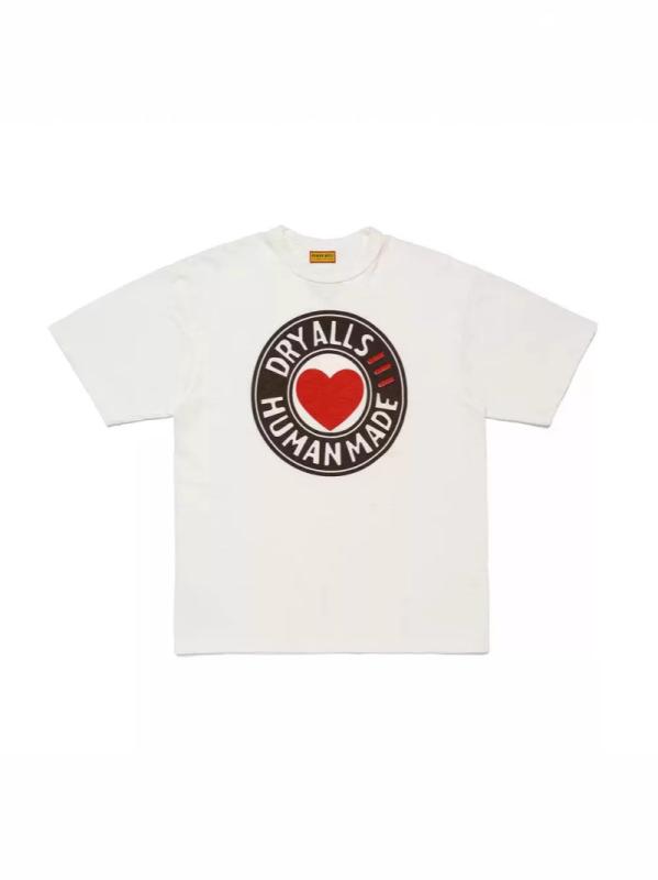 春夏 Tシャツ 男女兼用 ゆったり 短袖 クルーネック ハート柄 カップル インナー トップス カジュアル