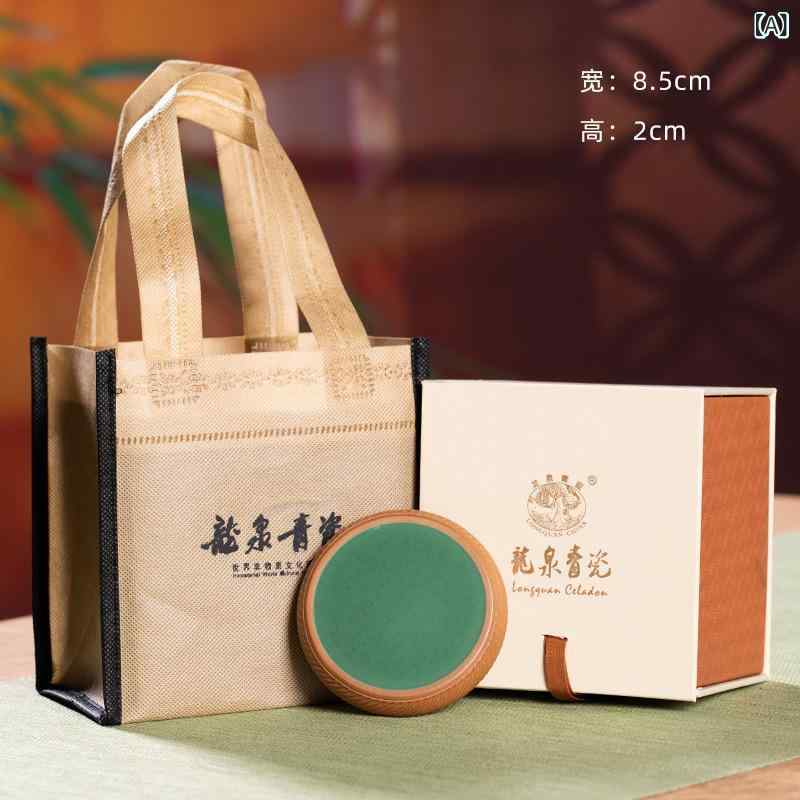 茶托 青磁 陶器 セラミック 耐熱 防熱 断熱 隔熱 ティーマット 茶? 茶盤 功夫茶具 アクセサリー 茶刀 杯・・ 杯托 トレイ ソーサー ティーセット 伝統 茶器 家庭用 お茶用