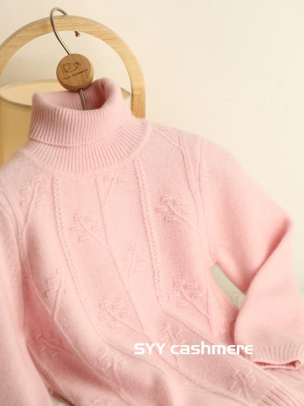 スウェーター キッズ ハイネック サクラ色 純カシミール 加厚 織り柄 肌付き 秋冬 御部屋着 日常使い走り 赤ちゃん服 ニットトップス 朦々たる印字機 パステル色の原材料 通学用 授業時間用