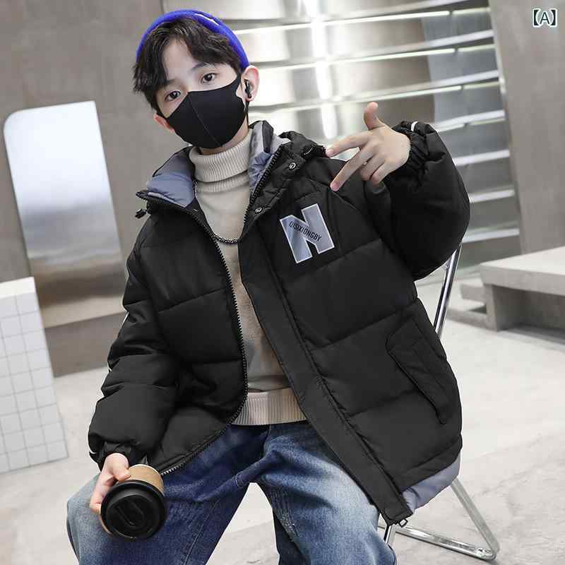 秋冬 男児 キッズ 綿 厚手 保温 コート フーディ 子供服 アウター 暖か ジャケット 防寒 ボーイズ 冬用 外套