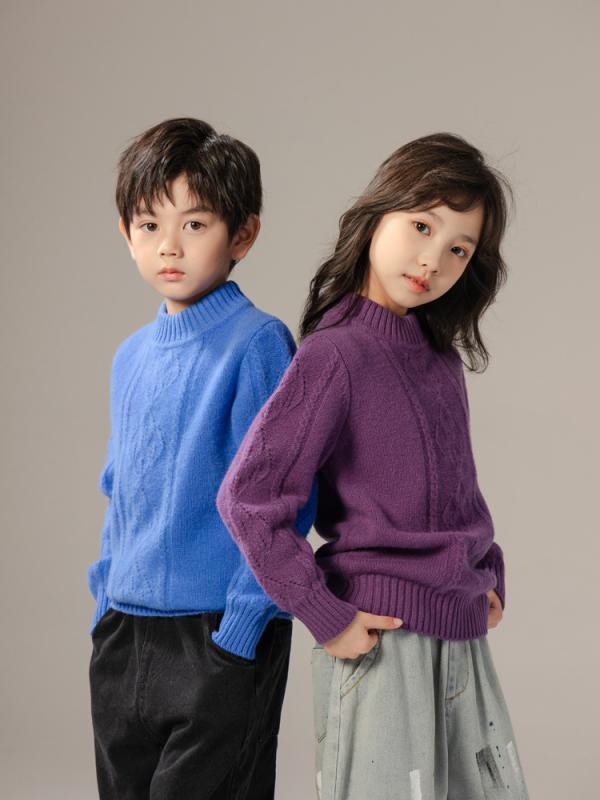 秋冬 キッズ 絨毛 編み物スウェーター 二分の一タートルネック 朦々たる 御坊っちゃん うしろ帯 兼用 赤ちゃん服 ユニ一発やる 生あたたかい ニットトップス