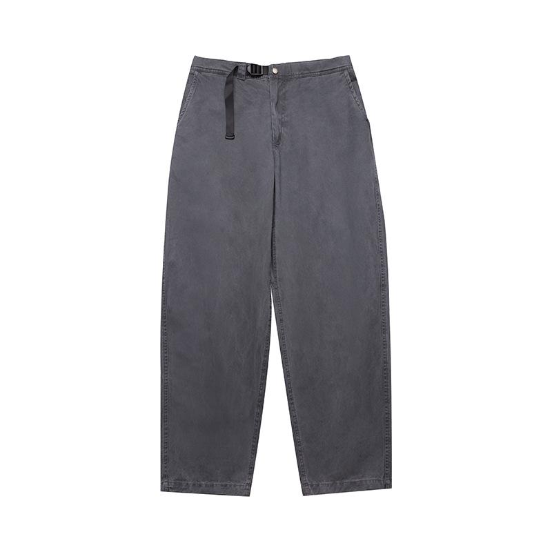 秋冬 メンズパンツ レトロスタイル ルーズフィット ストレートレッグ ロング丈パンツ 無地ベーシック カジュアルウェア 日常リラックス シンプルデザイン ファッション レジャースタイル