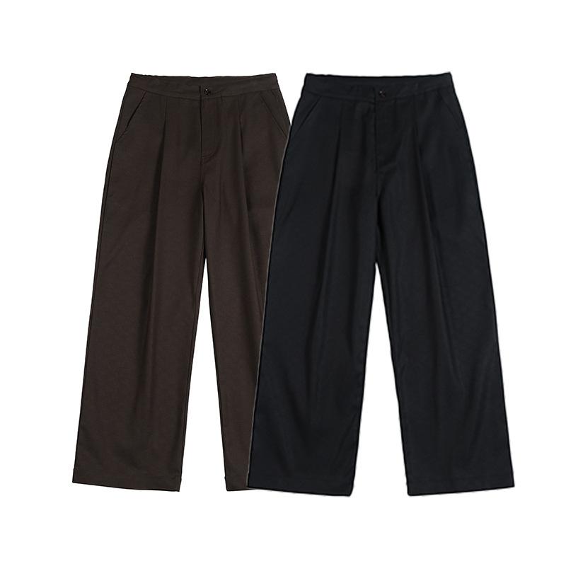 メンズ パンツ 秋冬 ゆったり 単色 カジュアル 直筒 西装パンツ ストリート ルーズフィット ロングパンツ シンプル デザイン 快適 着用