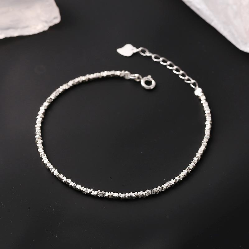 ブレスレット レディース 925シルバー 銀の粒 シンプル 韓国風 ファッション アクセサリー 手首 装飾 ジュエリー 日常使い ギフト スタイリッシュ モダン 洗練 軽量 耐久性 輝き 繊細 デザイン トレンド コーディネート