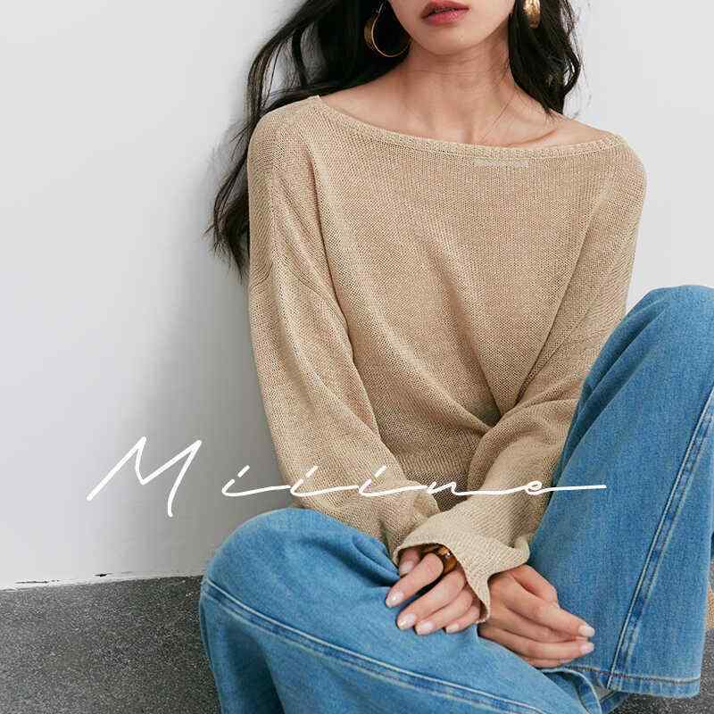 春夏 レディース 長袖 ゆったり トップス 軽さ 透け感 綿 編み トップ 当たること冷感 吸湿速乾 御部屋着 通い