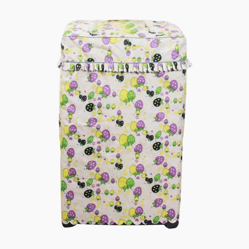 洗濯機カバー 防水 厚手 銀メッキ UVカット 花柄プリント ジッパー 全自動対応 家庭用 屋外設置 耐久性 保護カバー 洗濯機保護 自動洗濯機用 防水加工 厚み素材 銀コーティング 日よけ 柄入り ファスナー フルオート