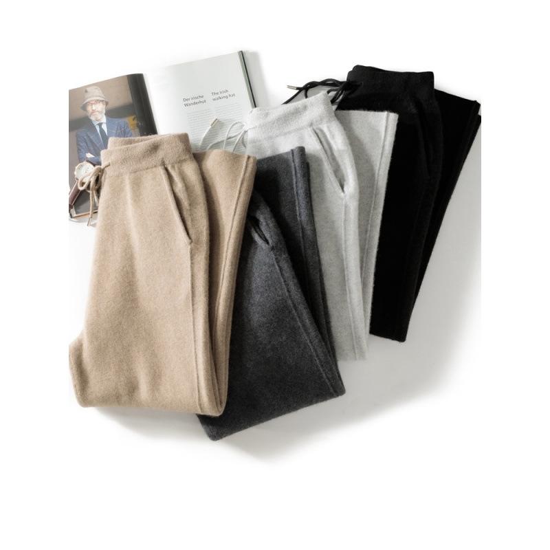メンズ 秋冬 ワイドレッグパンツ カシミア 厚手 ゆったり 保温 高級感 空気層 ボトムス ロングパンツ 暖か 快適 ストレッチ