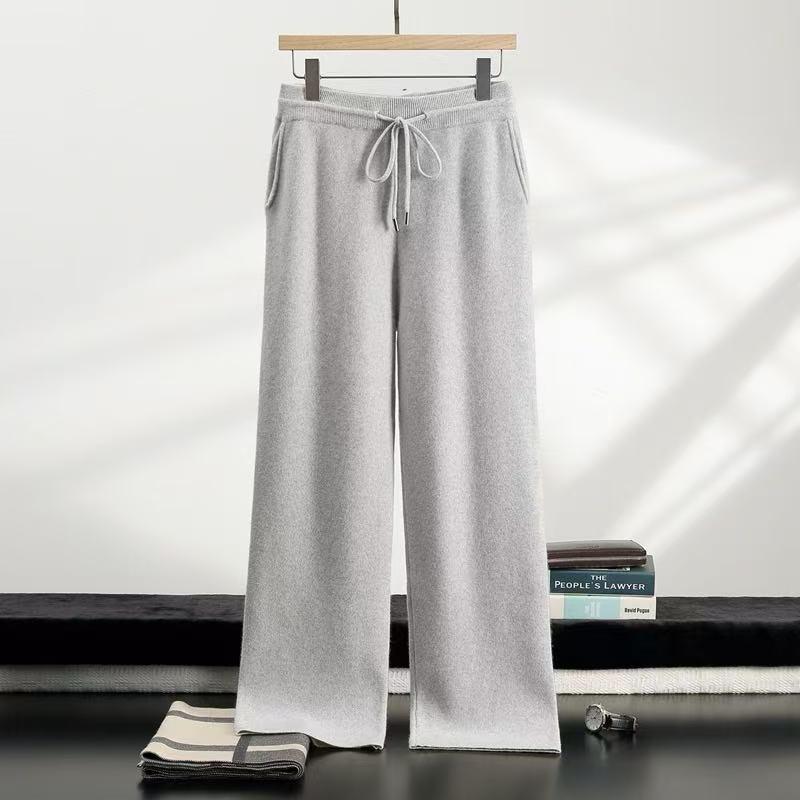 メンズ 秋冬 ニットパンツ ゆったり ハイウエスト ストレートパンツ カジュアル 保温 羊毛 紐付き 軽量 吸湿速乾|くらしのセロネ
