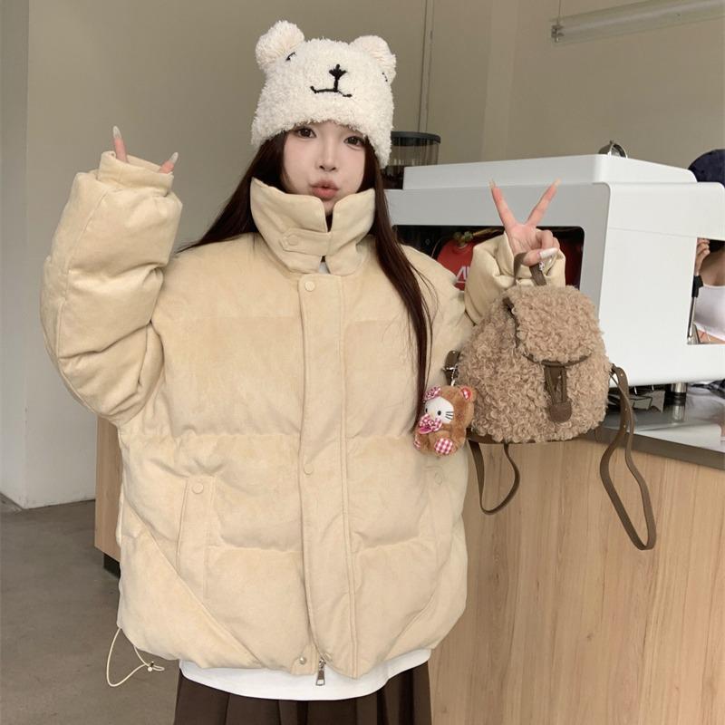 秋冬 レディース ラムファー付き コート 風 立襟 綿素材 ゆったり オーバーサイズ スリム 痩せ見え 暖か 高保温 通勤 街着 カジュアル デイリー ファッション