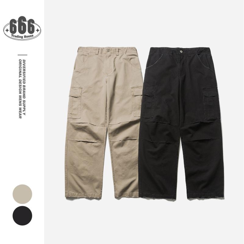 メンズ カーゴパンツ 御前上等感 レトロ 流行り 大衣嚢 ワイドレッグ 濫りがわしい ビンテージ産業 心地よい ロングズボン下 表どおり表現スタイル