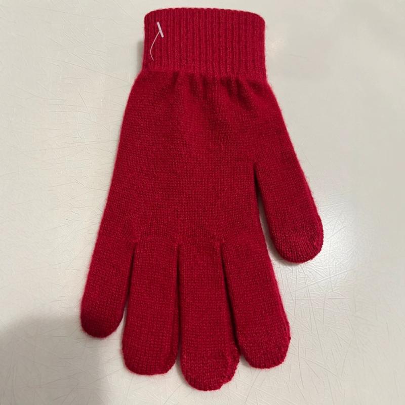 手袋 男女兼用 秋冬 カシミア タッチ対応 ニット 五本指 保温 無地 暖か 柔らか 軽量 通勤 通学 アウトドア 室内用