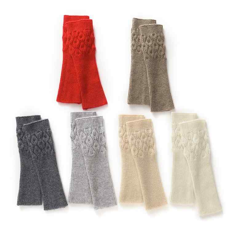 手袋 レディース 秋冬 カシミヤ 厚手 ロング 指抜き 袖カバー ツイストフラワー デザイン 暖か 防寒 日常使い ギフト アクセサリー ファッション コーデ スタイリッシュ 柔らか 肌触り 良い 人気 アイテム 冬物 防寒グッズ 女性用 暖房 寒さ対策