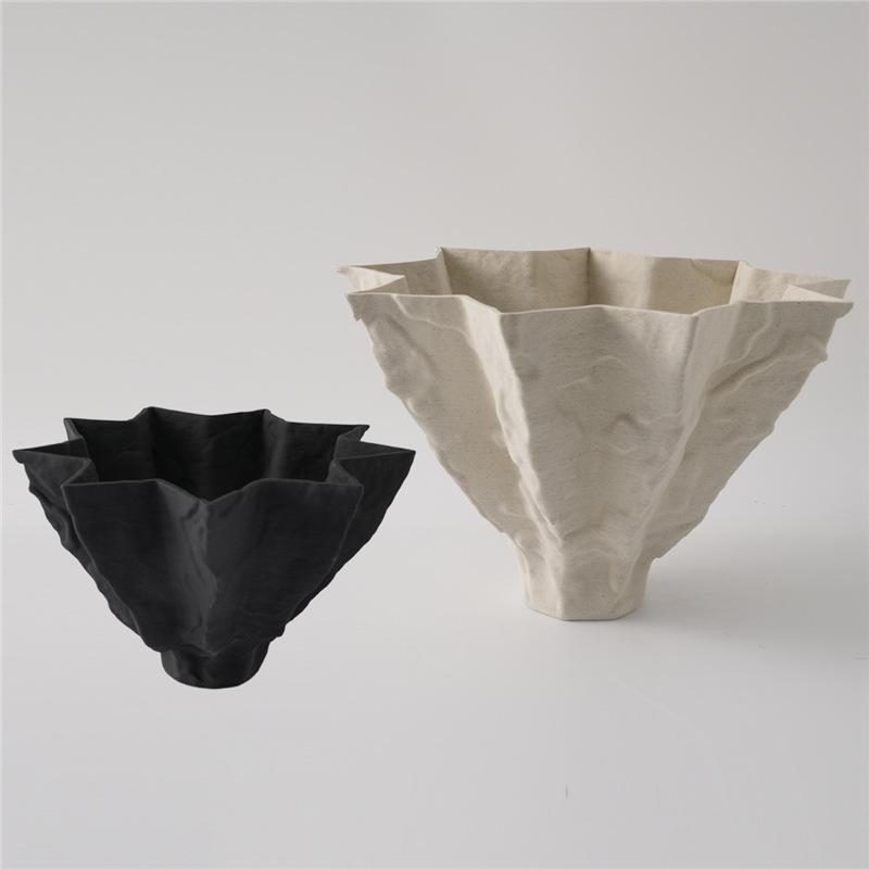 花瓶 フラワーベース 3Dプリント 陶器 セラミック モダン シンプル 卓上 幾何学 変形 ドライフラワー対応 インテリア 置物 オブジェ 飾り 高見え 上品 クリエイティブ 室内装飾 モデルルーム風