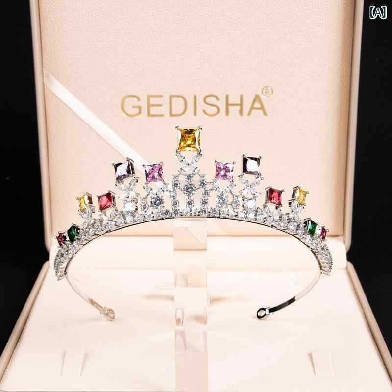 ティアラ レディース 結婚式 誕生日 ジルコニア 高級感 ヘッドドレス ブライダルアクセサリー 欧米風 装飾品 ジュエリー ヘアアクセ