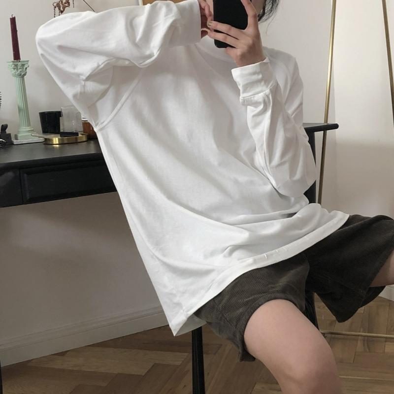 Ｔシャツ レディース 春夏 韓国風 今めかしい 分かりやすい 丸首 厚地の外套大きさ 伸び伸びする 長袖 肌付き 花の冠yd トップス 心地好い 第一義的 濫りがわしい 表現スタイル