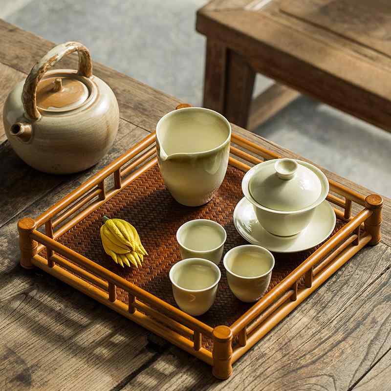 茶盤 竹製 炭化竹 禅意デザイン 手工芸 茶道用 卓上マット 茶トレイ カップ置き 席面パッド 茶席アクセサリー