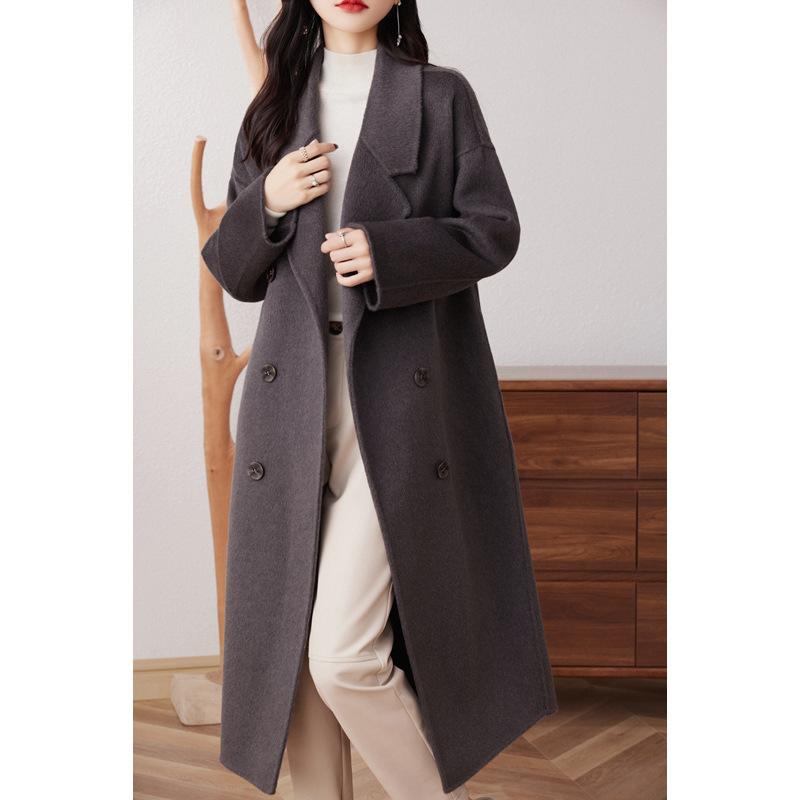 レディース コート 秋冬 ロング丈 厚手 ゆったり 過膝 西装スタイル ミンク風 双面ベルベット 羊毛 通勤 暖か 防寒 スタイリッシュ