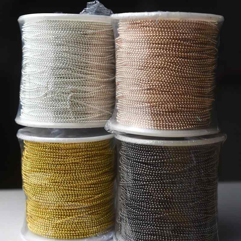 ネイルチェーン 巻き珠チェーン 金色 銀色 DIY 装飾用 鋼珠チェーン ビーズアクセサリー パーツ アクセサリーパーツ ネイルパーツ ジュエリー作り クラフト素材 ハンドメイド用品 装飾チェーン ビーズチェーン