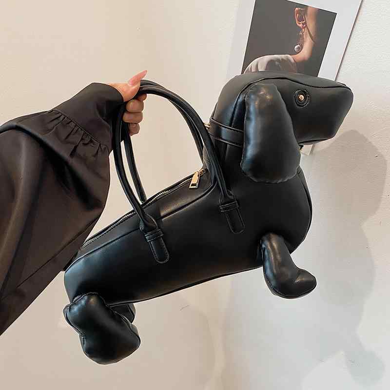 レディース ショルダーバッグ ハンドバック 2WAY ダックスフンドモチーフ 犬型 毛の荒物 自己同一性的 特殊 デザイナーズ風 今めかしい 愛くるしい 心地よい お出かけ 高見せかけ 差し上げ物 差し上げ物