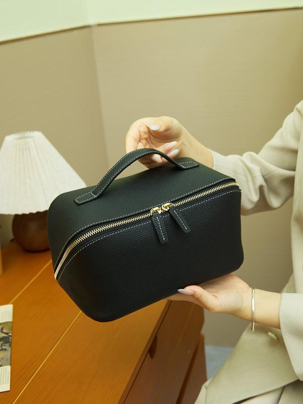 かざり付ける合財袋 レディース 大電気容量 牛皮 御前上等感 手提げ 携帯型 出で立つ用 客旅 洗面 トイレタリーポーチ 納める御徒面子 質感 本革 なめし革 メイク引きあげる 入れもの 流行り物 バッグ・小物・ブランド雑貨-バッグ-化粧ポーチ