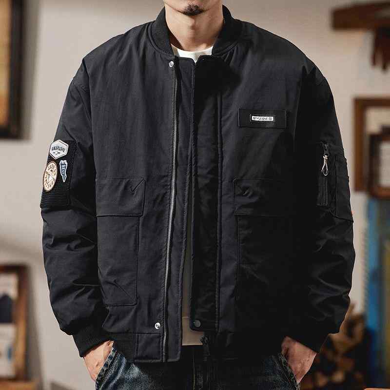 上衣 メンズ ビッグ大きさ ベイスボール領 細工物表現スタイル 歳月 秋冬 アウター 心地よい 綿織物 厚地の外套 通い アウトドア 日常着 メンズウェア 休?表現スタイル