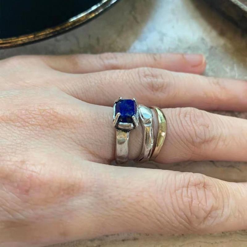 指輪 レディース レトロ 韓国風 ハンドメイド 925純銀 サファイア ヴィンテージ加工 女性用 アクセサリー ジュエリー シンプル デザイン 日常使い ギフト ラブリー モダン スタイリッシュ 華やか 輝き 細工 繊細 クラシック トレンド 人気 スタ