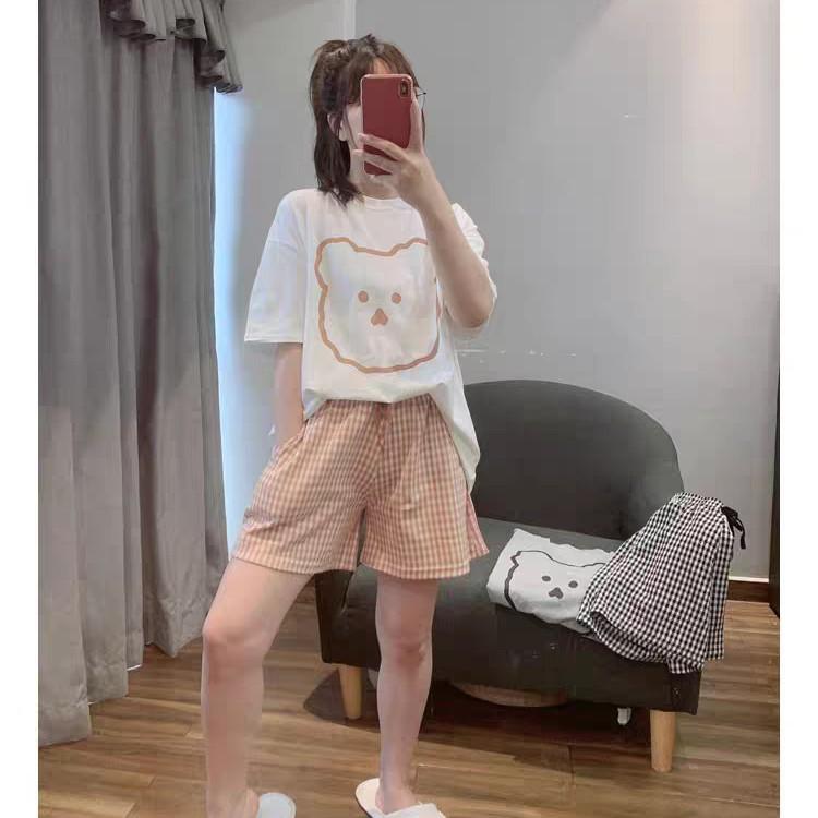 レディース パジャマセット 春夏 薄手 短パン 2ピース 韓風 ルームウェア ホーム服 寝間着 インナー インナーウェア 快適 吸湿 速乾 軽量 綿素材 かわいい デザイン 日常使い 通勤 通学 アウトドア 部屋着 室内着