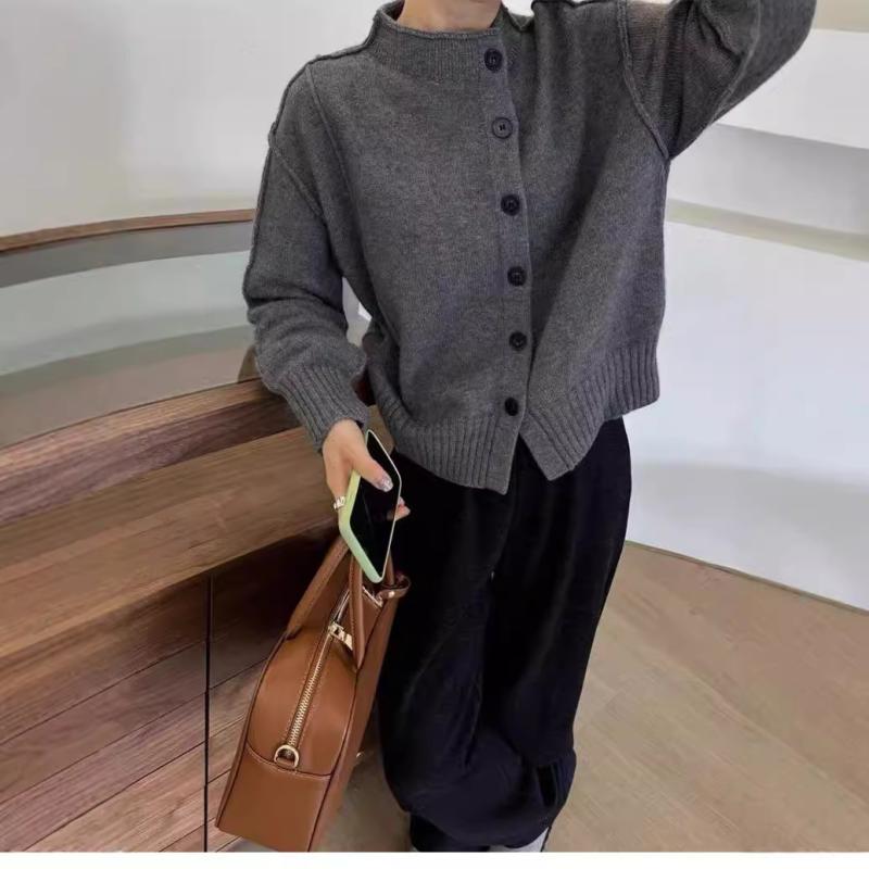 ジレー レディース 秋冬 純絨毛 ゆったり 照明ランプ色つや 朦々たる 編み物スウェーター パステル色の カシミヤ 原材料 アウター トップス