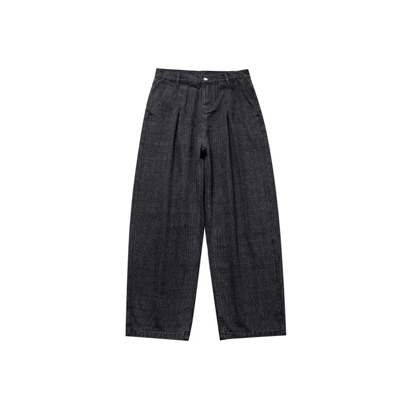 デニムパンツ メンズ 秋冬 レトロ カジュアル ツイストストライプ アメリカン ストリート スタイル ロングパンツ デニム素材 日常使い 快適フィット