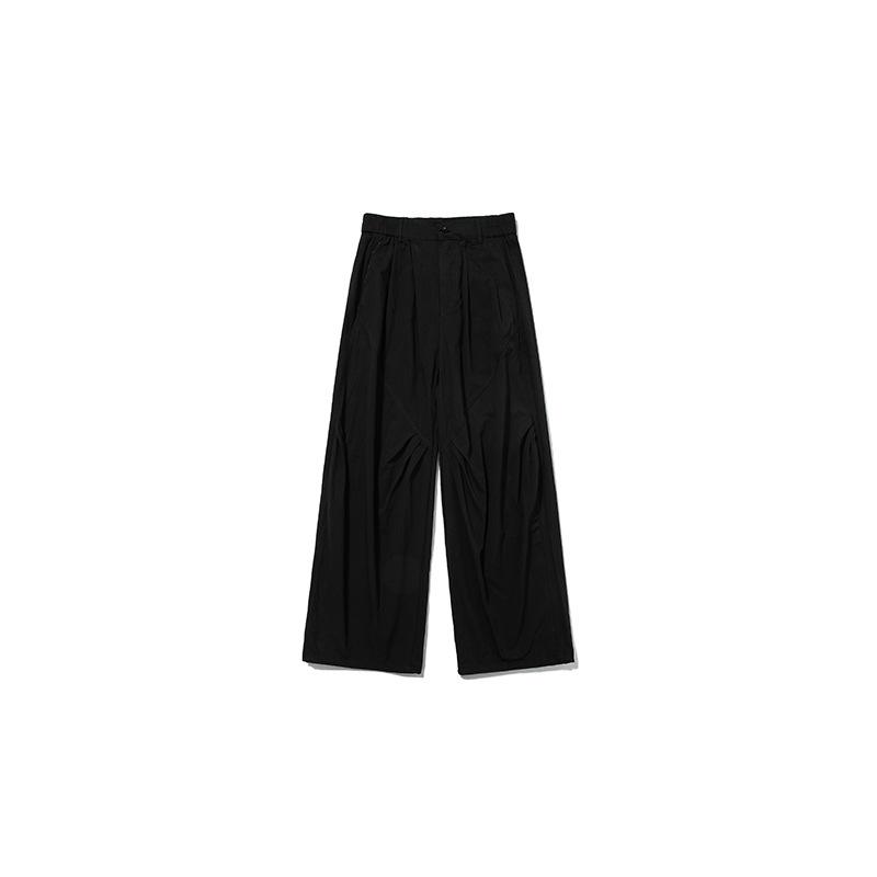 パンツ メンズ ワイドレッグ ゆったり リラックス 春夏 単色 レトロ ユニセックス ドレープ感 カジュアル レジャー 落ち感 スラックス 無地 日常 男女兼用