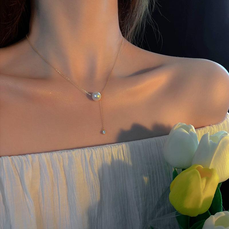 レディース ネックレス ロングネックレス シルバー925 パール タッセル ジルコニア 上品 高見え きれいめ 大人可愛い 華奢 普段使い パーティー アクセサリー プレゼント