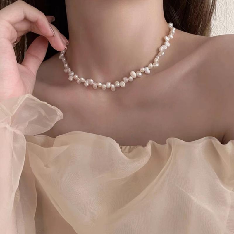 レディース ネックレス ロングネックレス 天然淡水パール ジルコニア ライス型 バロックパール 高品質 上品 華奢 高見え 大人可愛い きれいめ エレガント フェミニン 個性的 カジュアル フォーマル パーティー 結婚式 二次会 ギフト ホワイト