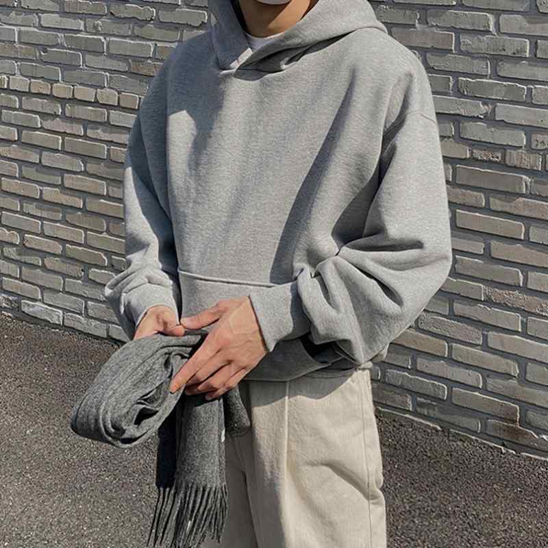 メンズ スウェット パーカー フーディー プルオーバー ゆったり ビッグシルエット オーバーサイズ 無地 トップス トレンド カジュアル 楽ちん シンプル 着回し 秋冬