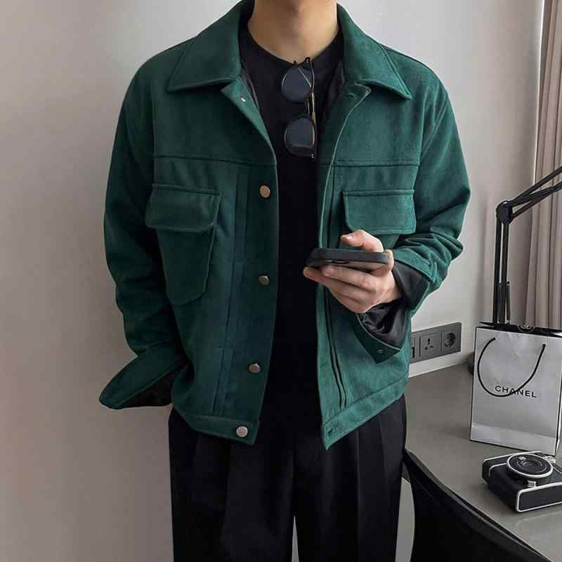 メンズ 上衣 上衣 アウター 細工物上衣 遊撃手丈 ゆったり 襟付き添い人 韓国流行り物 心地好い 流行り 高押し出し ミリタリー ライトアウター 春 秋