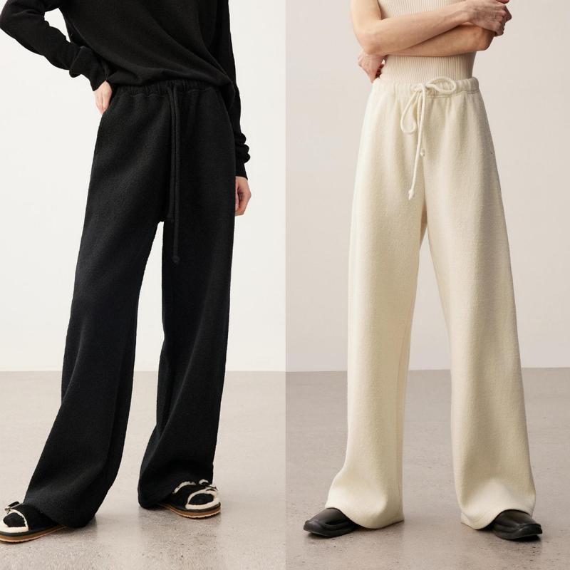 レディース ワイドパンツ ストレートパンツ シンプル 無地 きれいめ 脚長効果 体型カバー 美脚 ロング丈 楽ちん カジュアル オフィス 通勤 秋冬｜くらしのセロネ