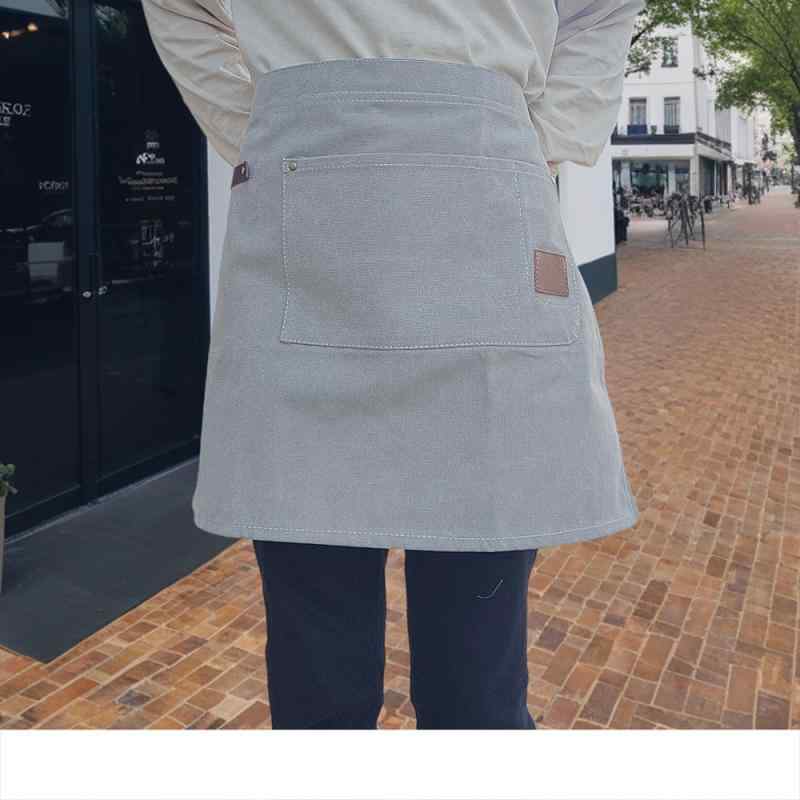 男女兼用 エプロン カフェエプロン 腰巻き ショート丈 前掛け 業務用 飲食店 接客 カフェ レストラン 喫茶店 パン屋 ケーキ屋 デザート店 ワークウェア 制服 動きやすい シンプル おしゃれ ユニフォーム(x10)