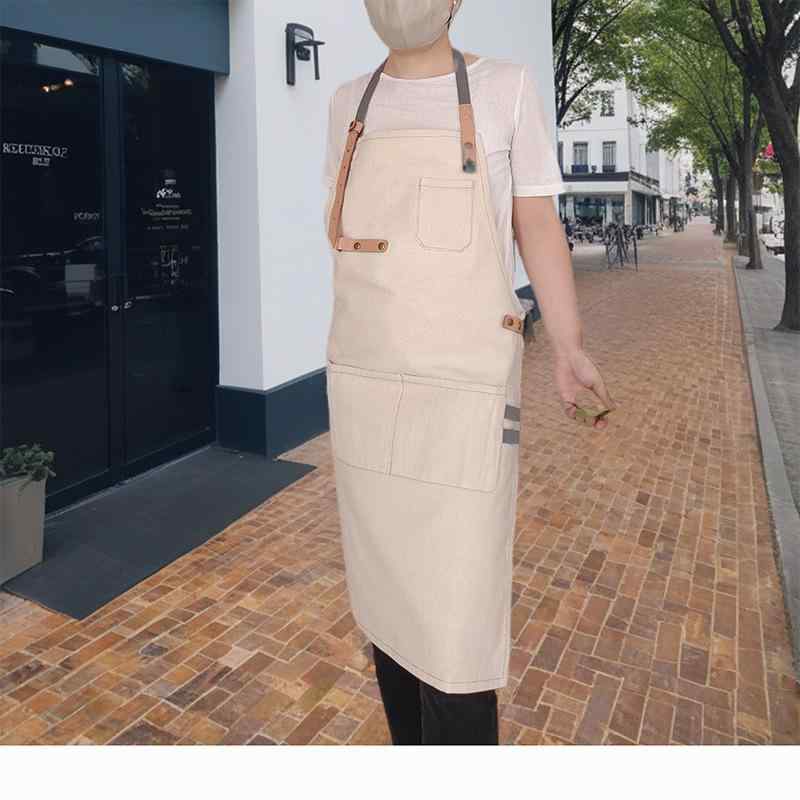 レディース エプロン ネイルサロン アイリスト 美容師 メイクアップ ワークウェア 作業服 おしゃれ シンプル 無地 ロゴ入れ可能 オリジナル 上品 きれいめ 動きやすい 仕事用 接客 カフェ 飲食店 事務 ナチュラル(x10)｜くらしのセロネ
