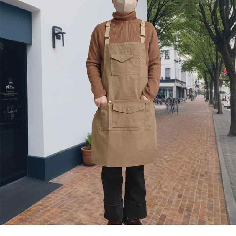 男女兼用 エプロン キッチン ワークエプロン カフェ 飲食店 レストラン 家庭用 おしゃれ 韓国風 作業服 料理用 ベーカリー シンプル スタイリッシュ カジュアル ユニフォーム 制服(x10)