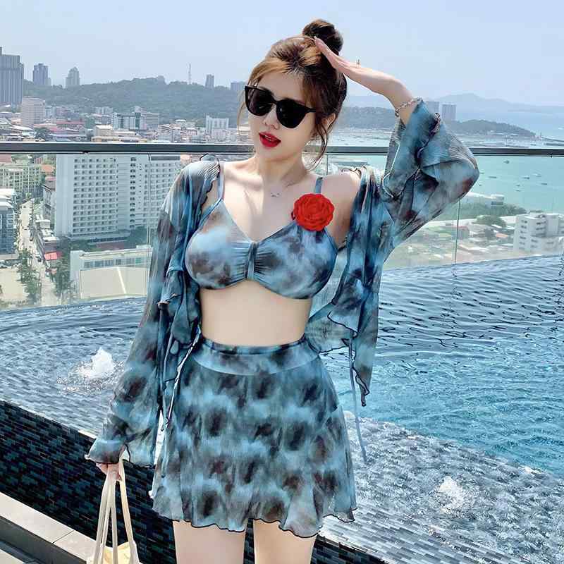 レディース 水着 ビキニ 大きいサイズ 長袖 UVカット 体型カバー 韓国ファッション ぽっちゃり 最大90kg ビーチ 海 プール レジャー 夏 かわいい おしゃれ リゾート スイムウェア