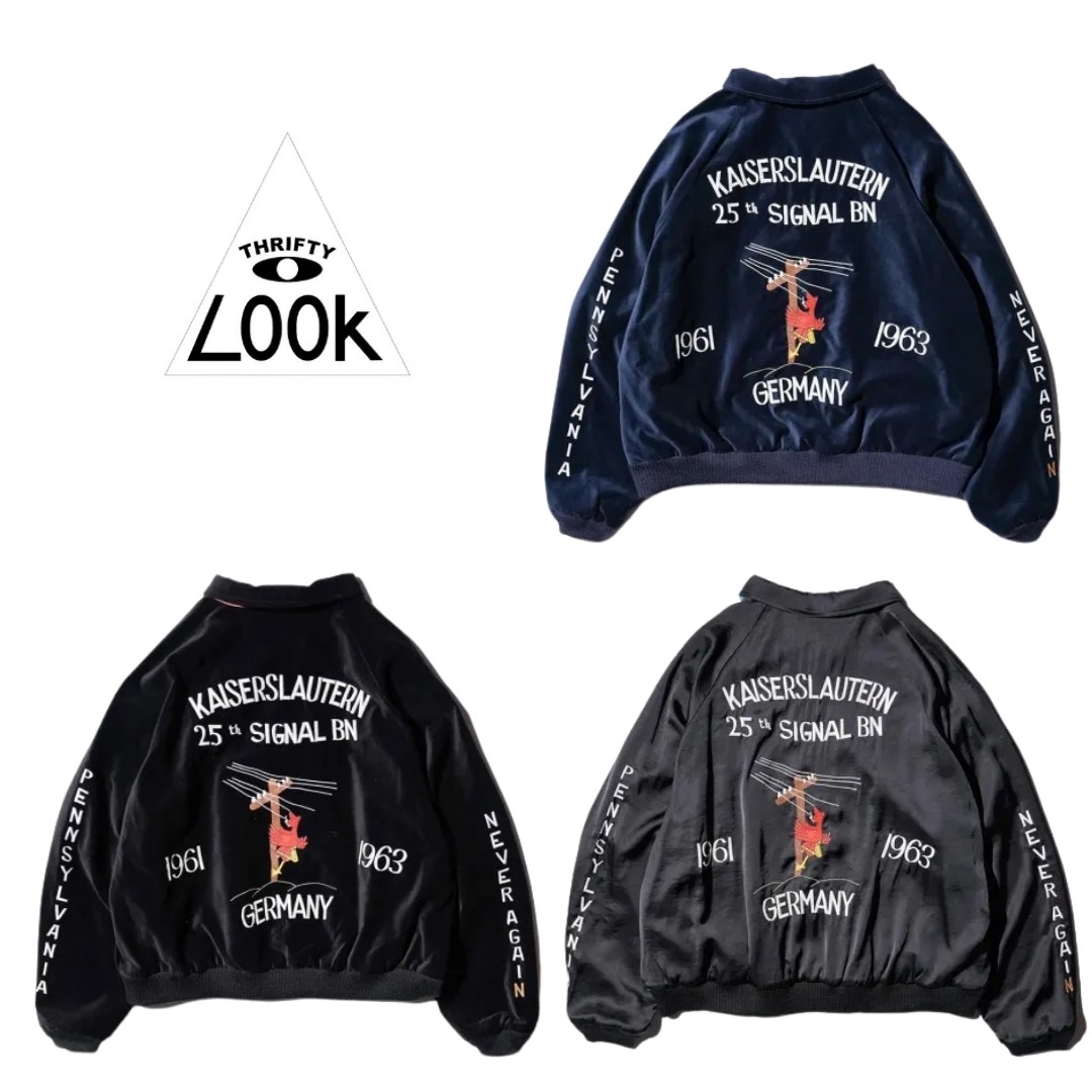 【THRIFTY LOOK / スリフティールック】 SOUVENIR GERMANY BLOUSON スーベニア ジャケット ベロア 刺繍 リバーシブル メンズ 21,164円