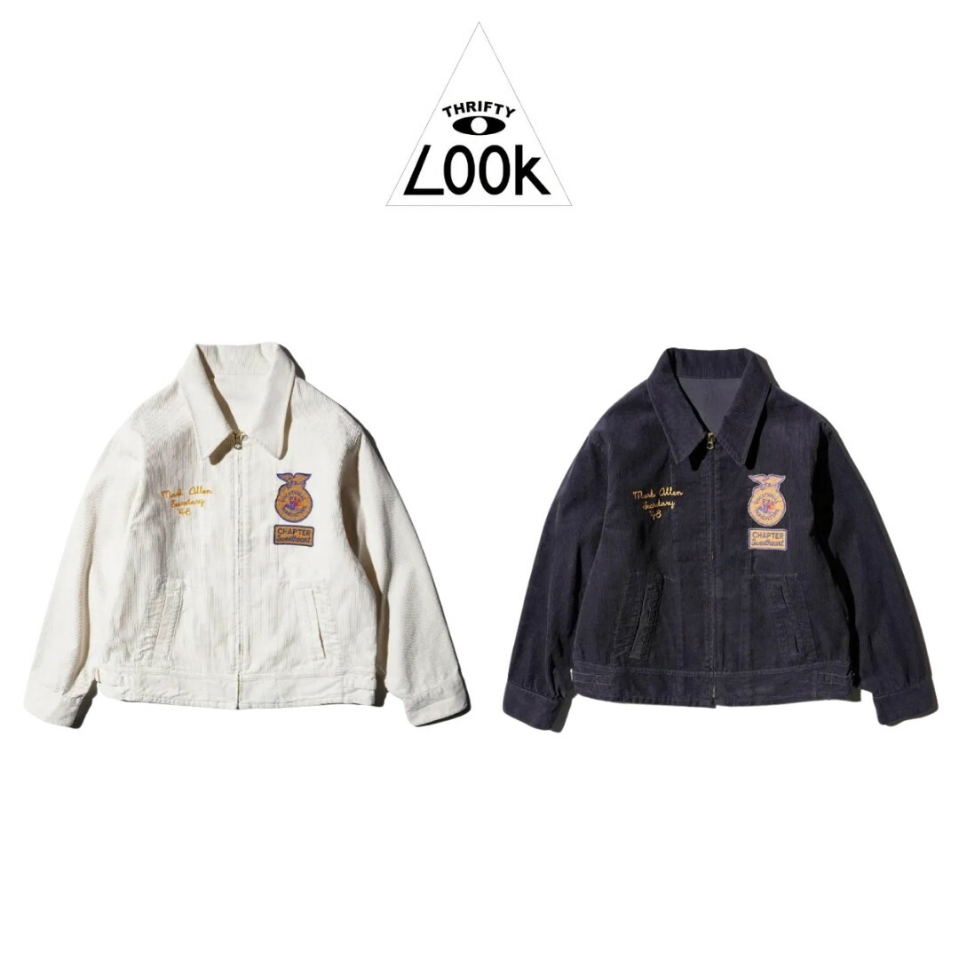 【THRIFTY LOOK / スリフティールック】SWEET HEART FFA JACKET コットン コーデュロイ ジャケット メンズ 刺繍 リラックスフィット