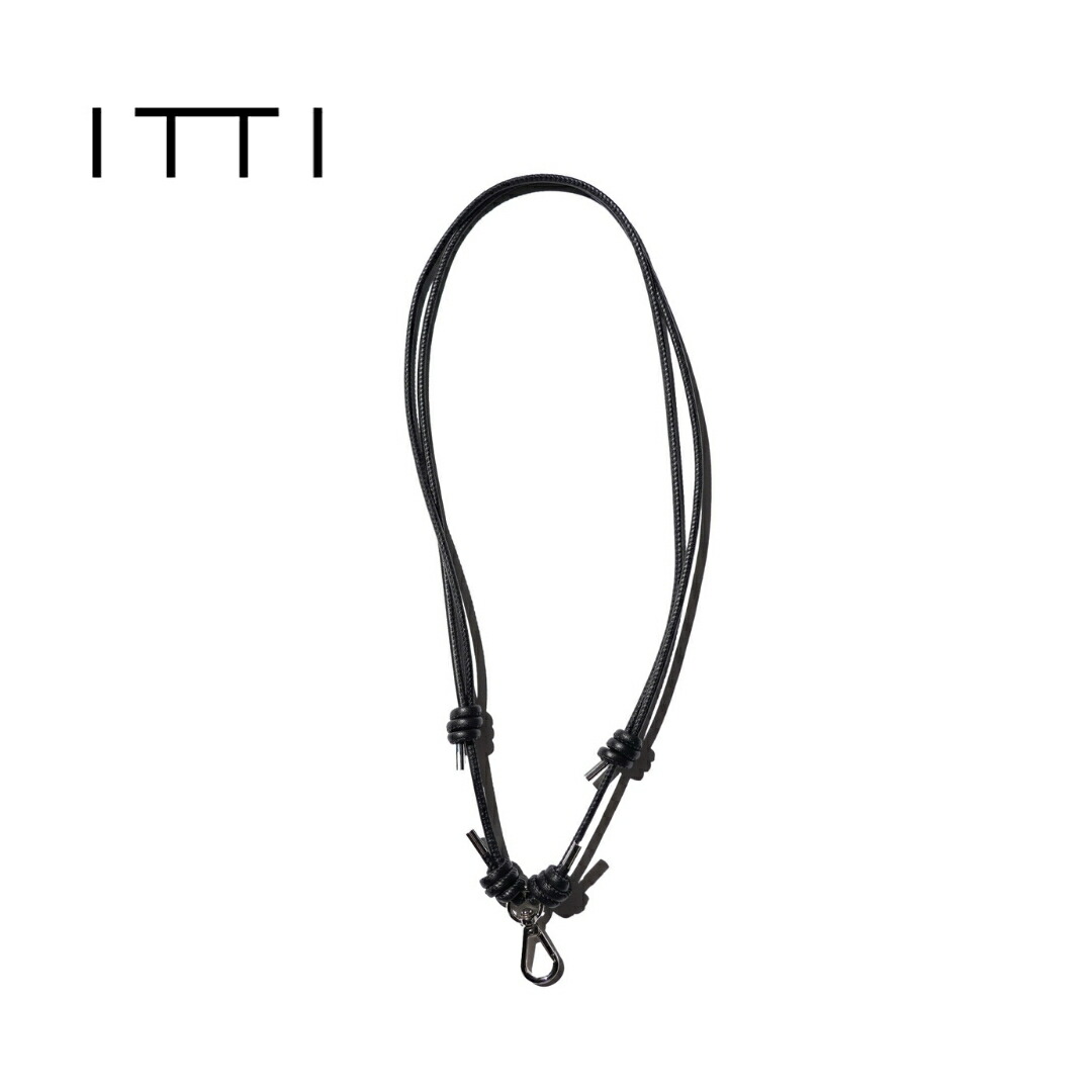 【ITTI / イッチ】 HERRIE PHONE STRING / STCOW (ITTI-GOODS-059-STC) 丸 レザー紐 フォンストリング マルチストラップ スライド式調整 ブラック 日本製