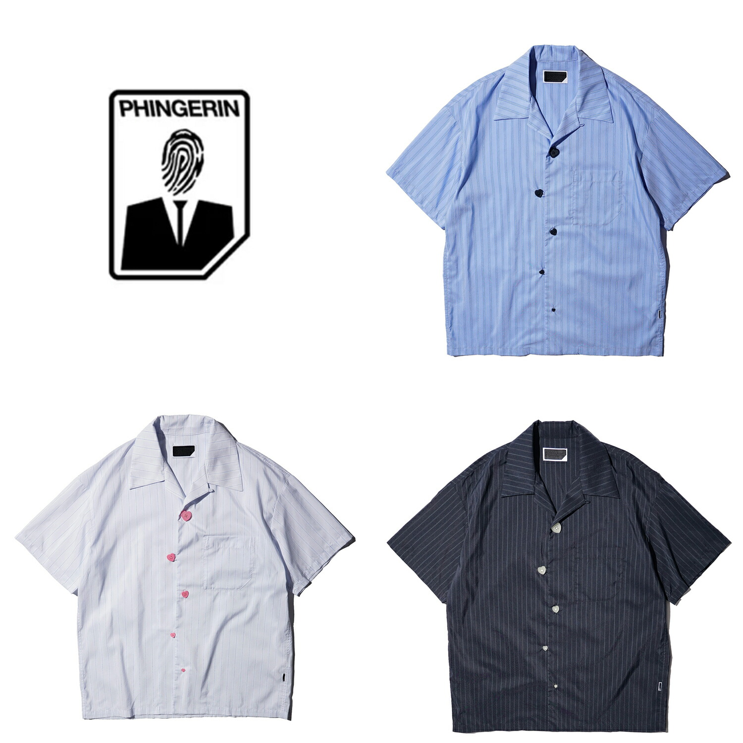 【PHINGERIN / フィンガリン】FLOATING HEART SS SHIRT (PD-261-SST-031) 蓄光名取り草 御召しものプルオーバー ショートスリーブシャツ