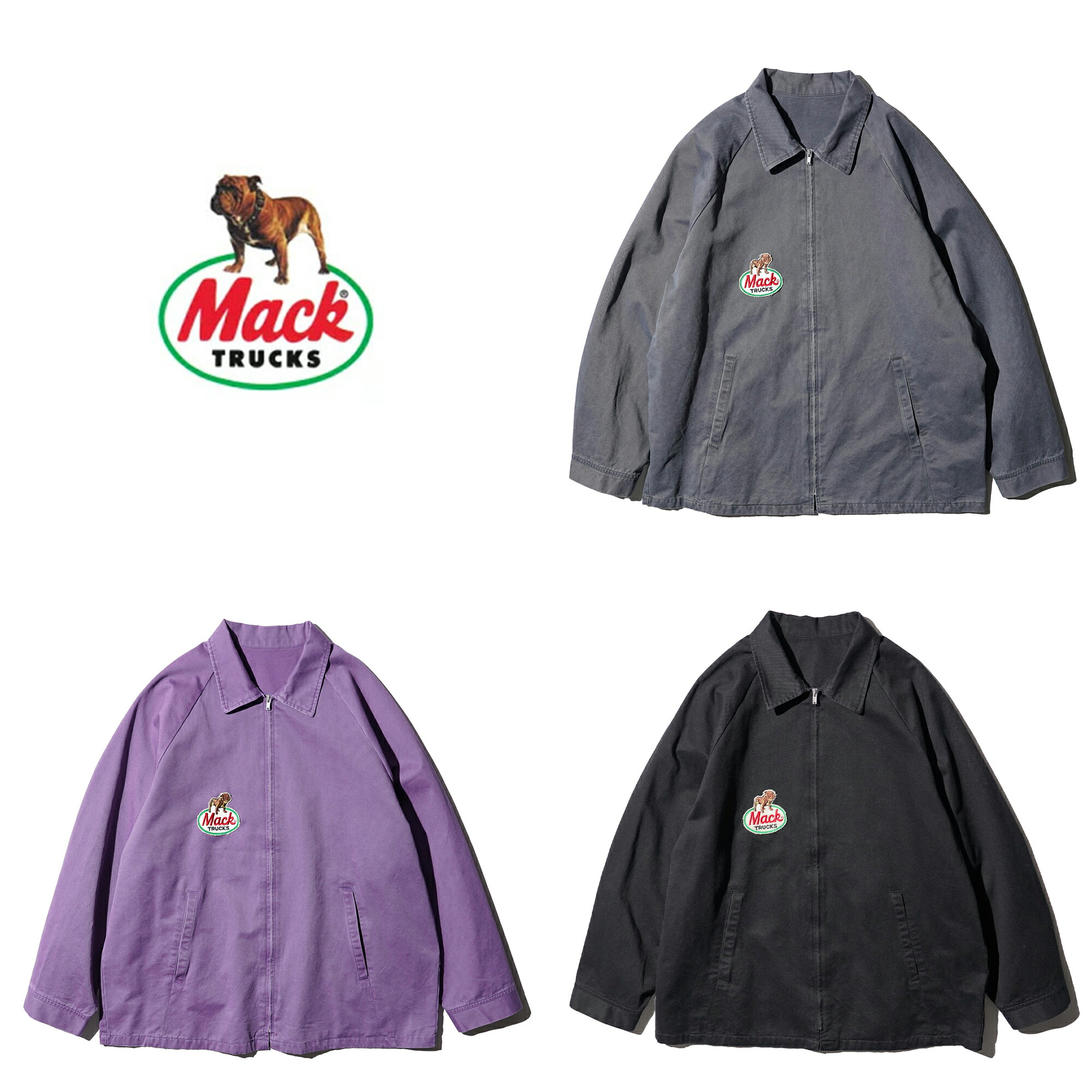 【 MACK TRUCKS / マック・トラックス 】MACK TRUCK JACKET メンズ ワーク トラッカー ジャケット メンズ ロゴ ワッペン 刺繍